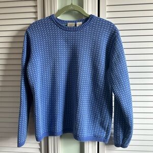 L.L. Bean Blue Birdseye Crewneck Sweater M